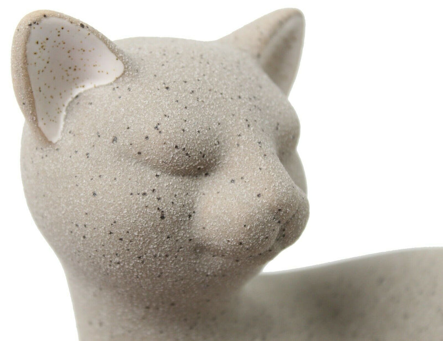 Cat Ornament Grey and White Decorative Cat Figurine 17.5cm Home Décor Figure