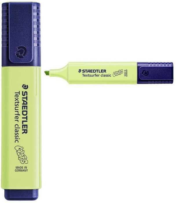 10 x STAEDTLER Highlighter Pen Chisel Tip Fluorescent Markers Felt Pastel Green