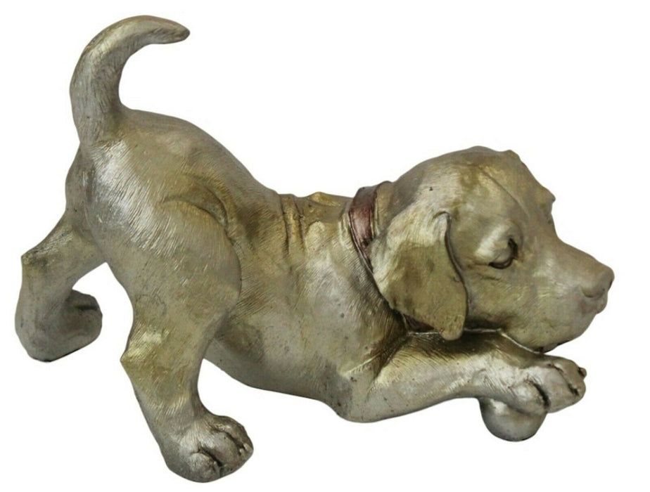 Brown Puppy Figurine - Detailed Dog Modern Animal Statue Home Decor Collectable