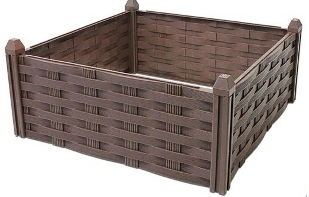 Raised Rattan Flower Bed Garden Bed Raised Vegetable Patch Large Planter