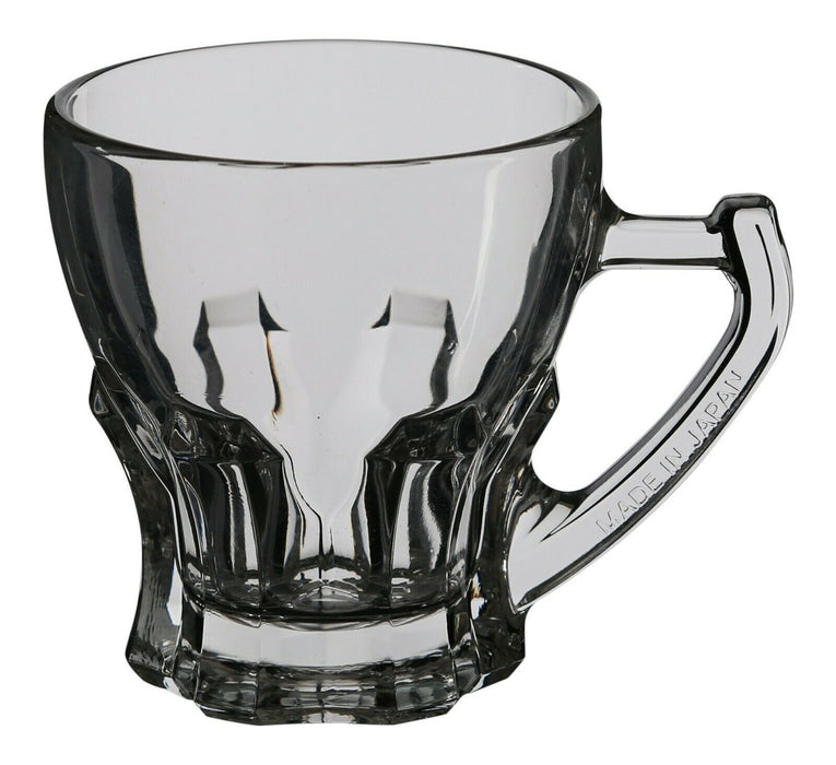Silica Crystal Set of 6 Tea Glasses with Handles Pinched Glass Tea Mugs Gift Box