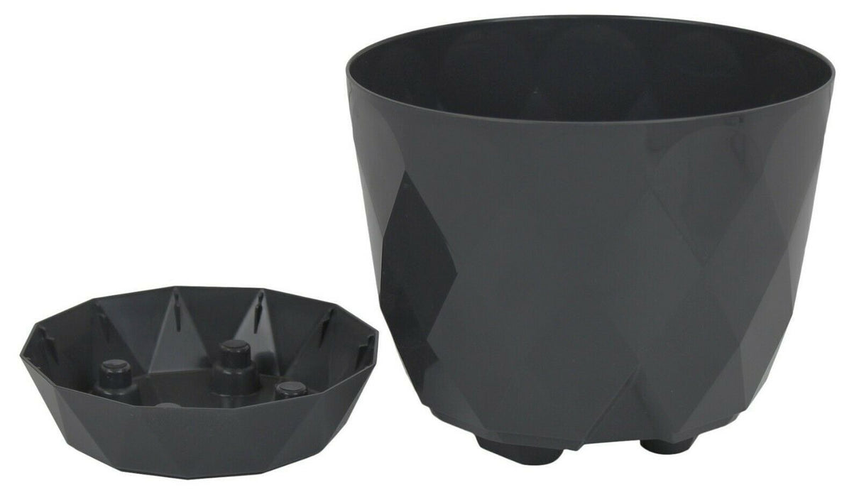 Set Of 4 Flower Pot 4.8L Planters Indoor Outdoor Modern Plant Pot Removable Tray