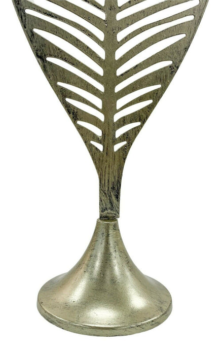 Metal Feather Sculpture Large Gold Brushed Modern Desk Office Lounge Ornament