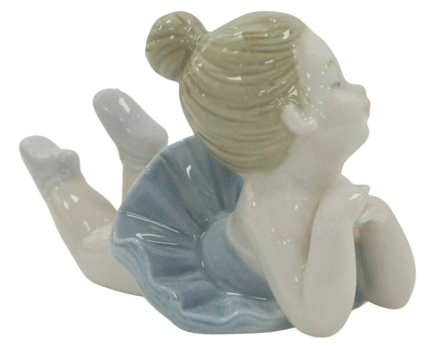 Little Girl Figurine - Young Child Ballerina Decorative Porcelain Shelf Ornament
