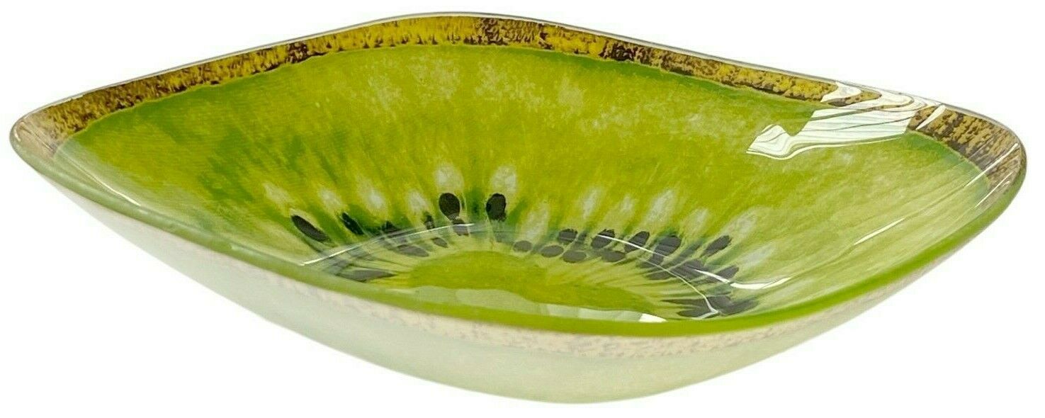 Set Of 4 Large Glass Bowls Bright Coloured Kiwi 19cm Desert Bowls Soup Bowls