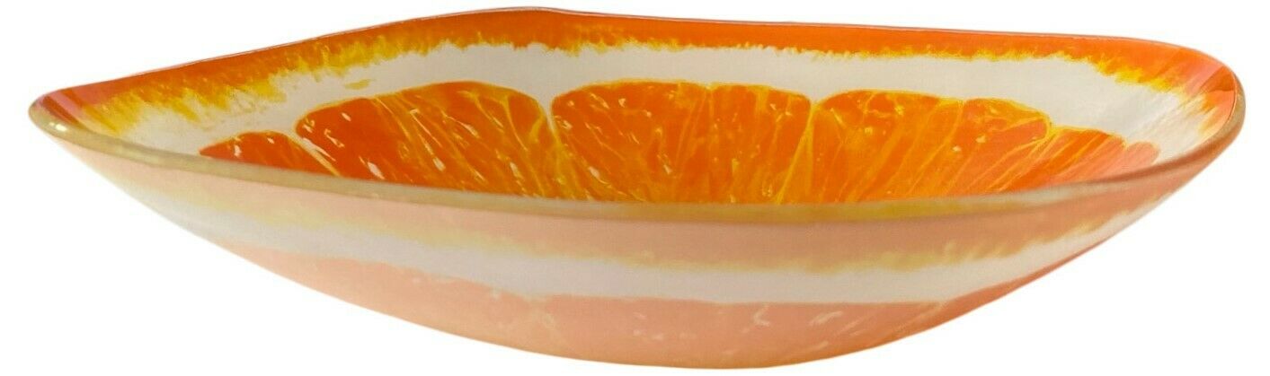 Set Of 4 Large Glass Bowls Bright Coloured Citrus 19cm Desert Bowls Soup Bowls