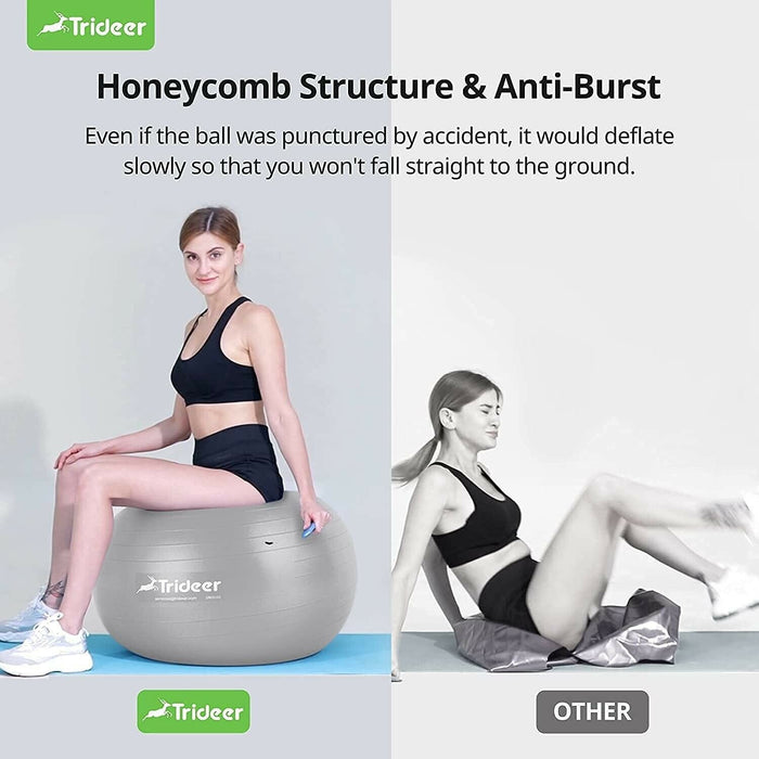Trideer Extra Thick Yoga Ball 75cm Anti Burst Pilates Fitness Pregnancy Ball