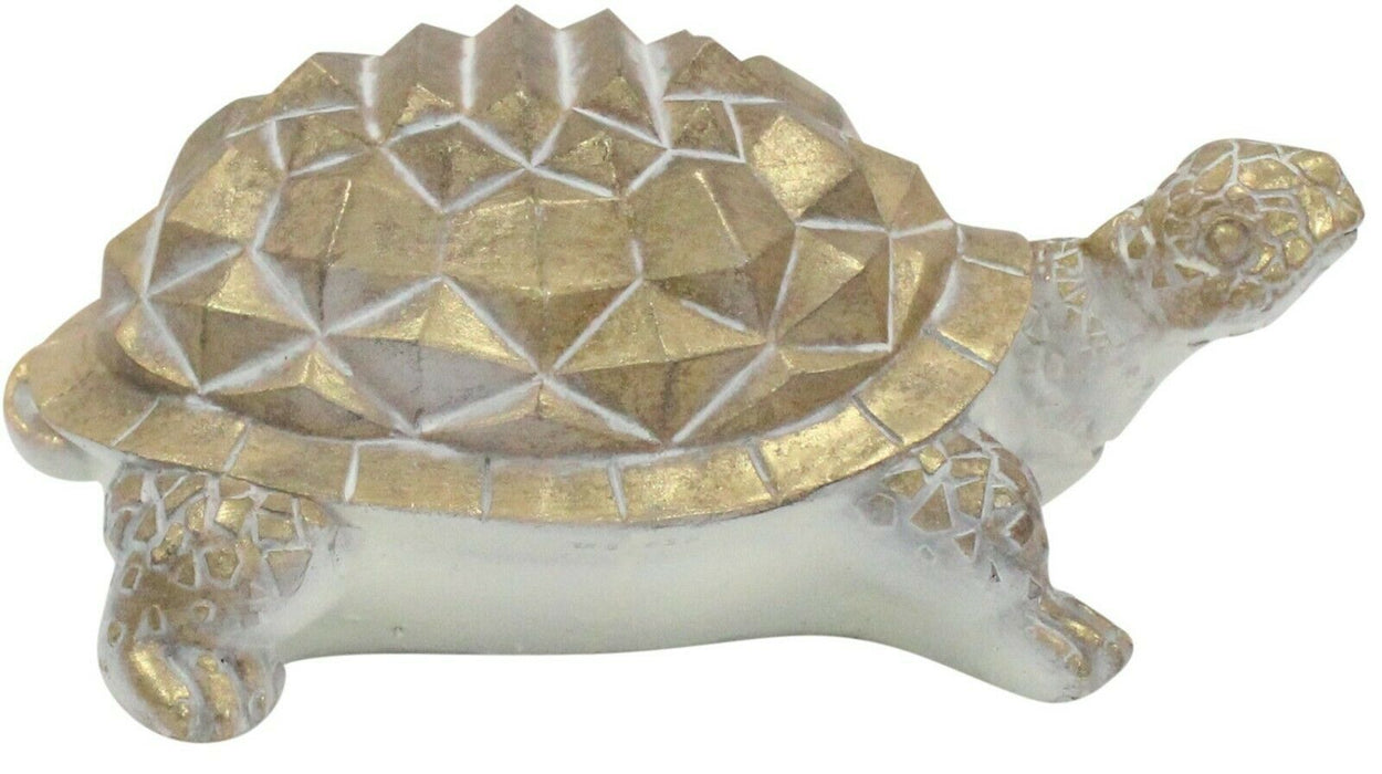 24cm Beautiful Gold Large Tortoise Intricate Detail Sculpture Figurine Turtle