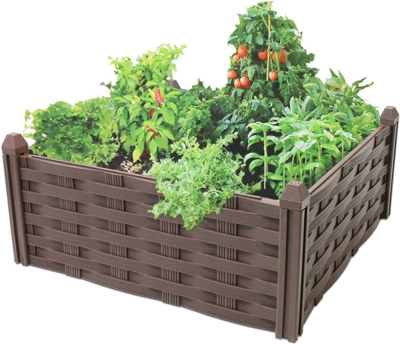 Raised Rattan Flower Bed Garden Bed Raised Vegetable Patch Large Planter