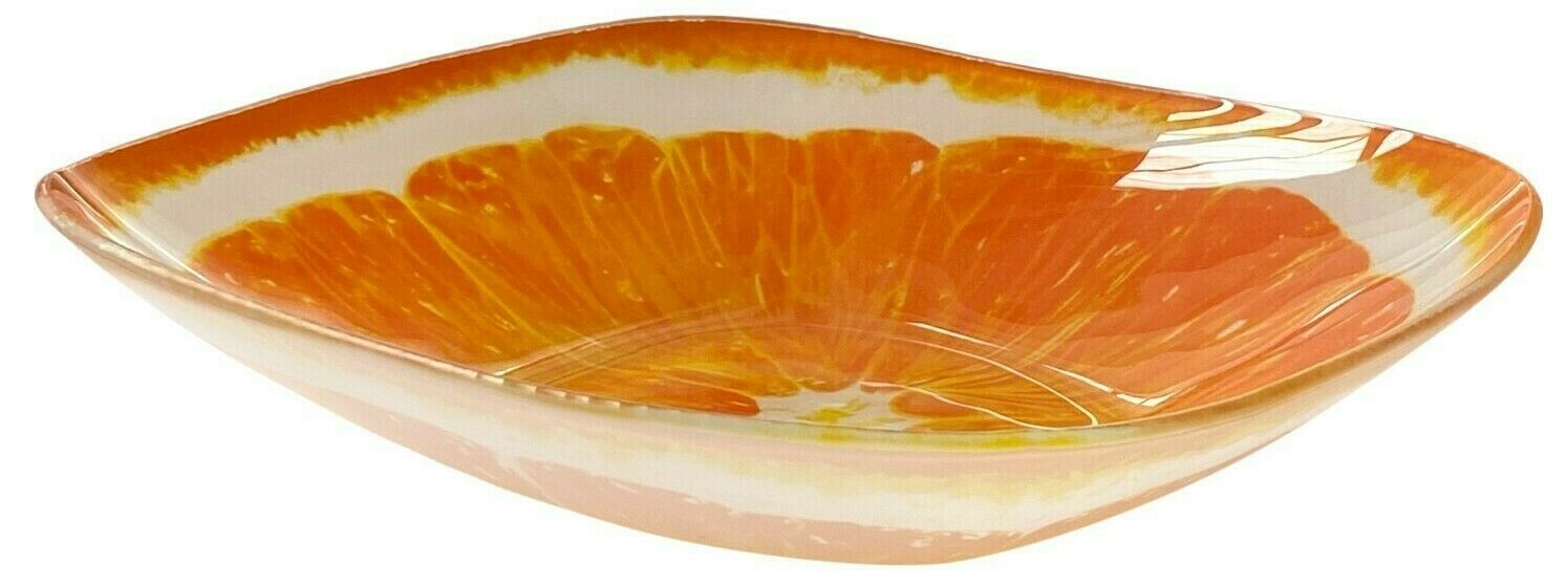 Set Of 4 Large Glass Bowls Bright Coloured Citrus 19cm Desert Bowls Soup Bowls