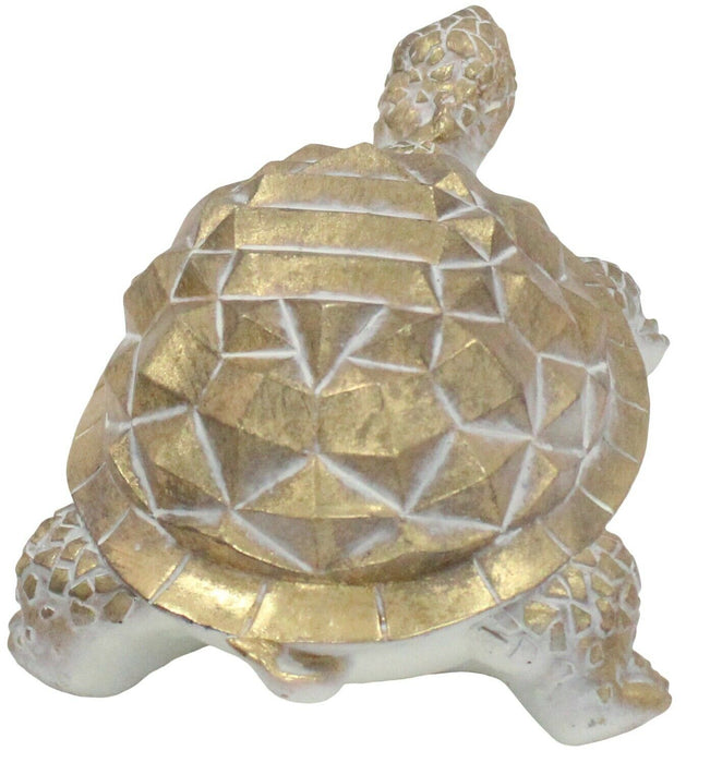 24cm Beautiful Gold Large Tortoise Intricate Detail Sculpture Figurine Turtle
