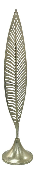 Metal Feather Sculpture Large Gold Brushed Modern Desk Office Lounge Ornament