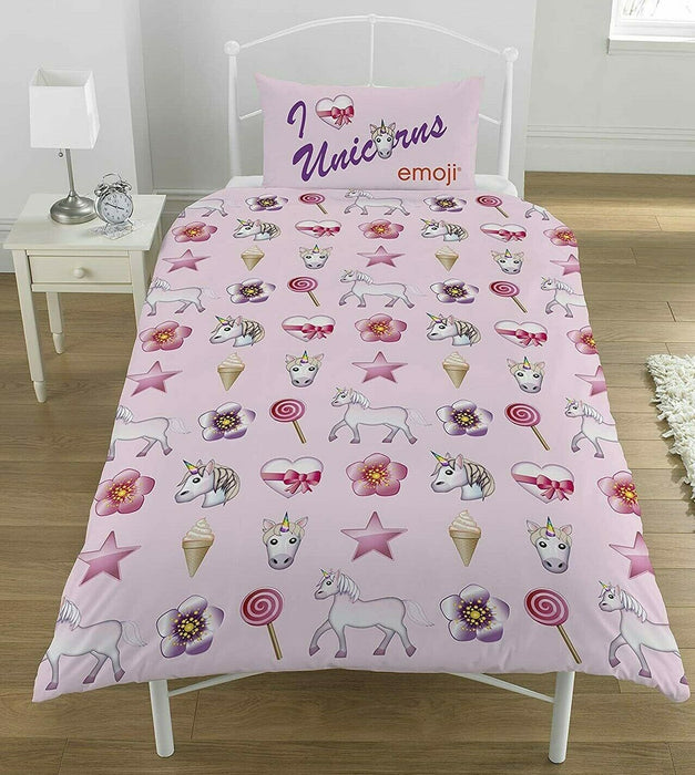 Emoji Design Bedding Set Single Duvet Cover & Pillowcase Set Children's Bedding