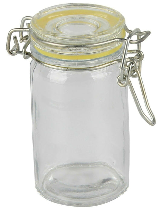 Set of 12 Glass Mini Clip Top Jars Air Tight 60ml Reuseable Swing top Lid