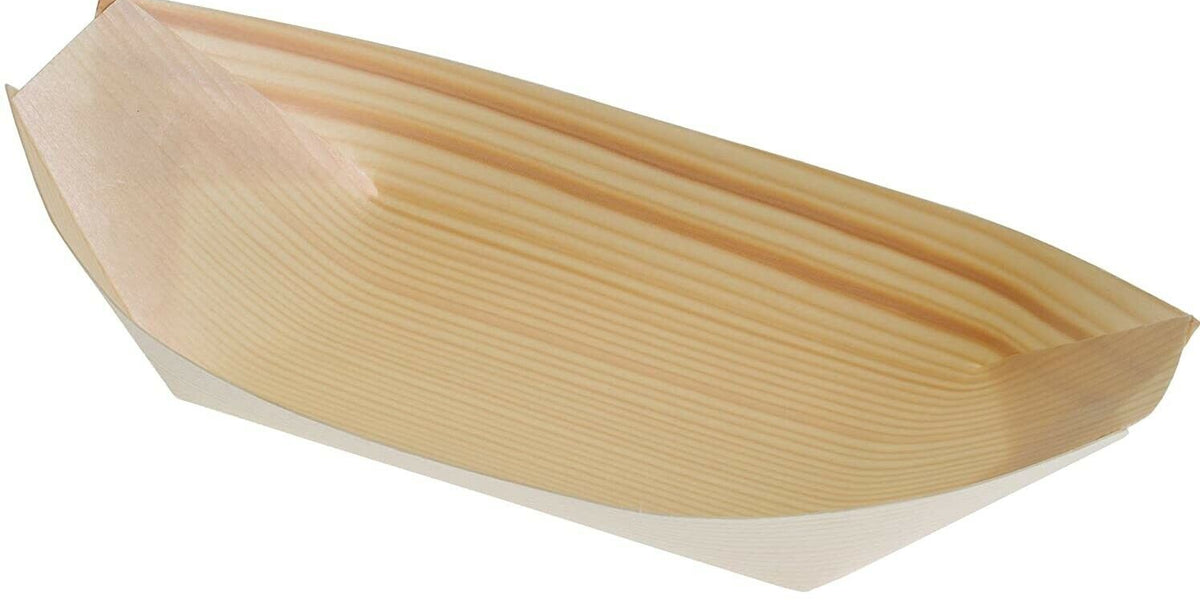Eco Friendly Wood Boats Serving Presentation Dishes Bowls 10cm x 6cm S