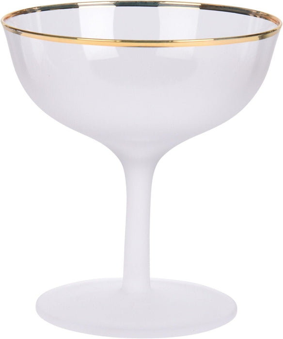Set Of 4 Coupe Cocktail Glasses Elegant Martini Drinking Glass 250ml Gold Rim