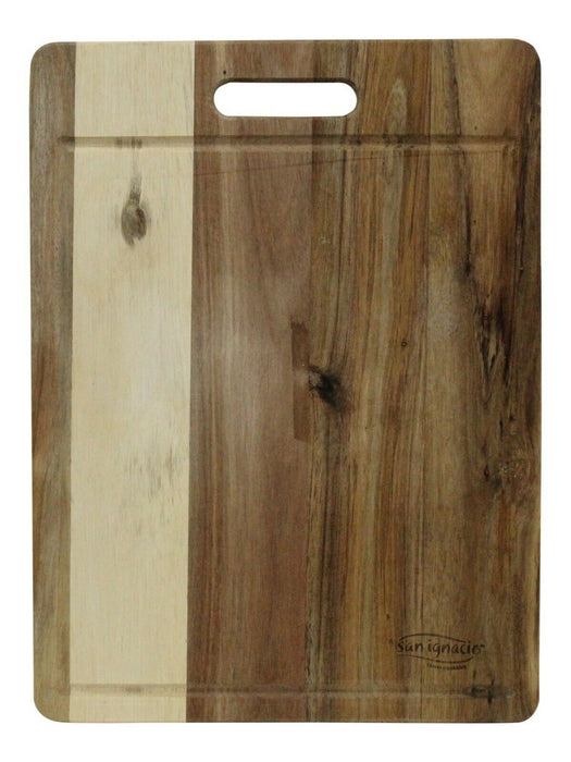 Large Acacia Wood Wooden Chopping Board With Juice Grooves 40 x 30cm Rectangle