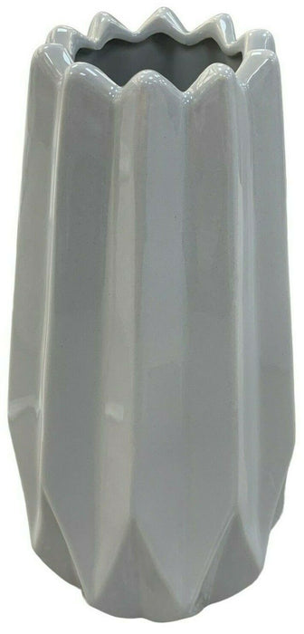 Grey Geometric Flower Vase Decorative Modern Flower Vase Table Centrepiece 22cm