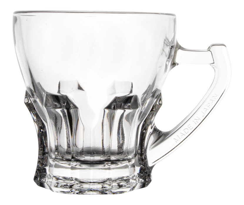 Set Of 6 Crystal Tea Mugs Glass Tea Coffee 180ml Mugs With Handles In Gift Box'