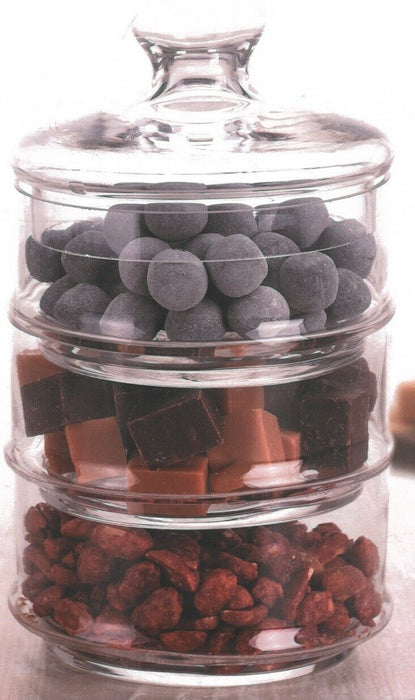 3 Tier Glass Cookie Jar Biscuit Sweets Glass Storage Jar Candy Jar Chocolate Jar
