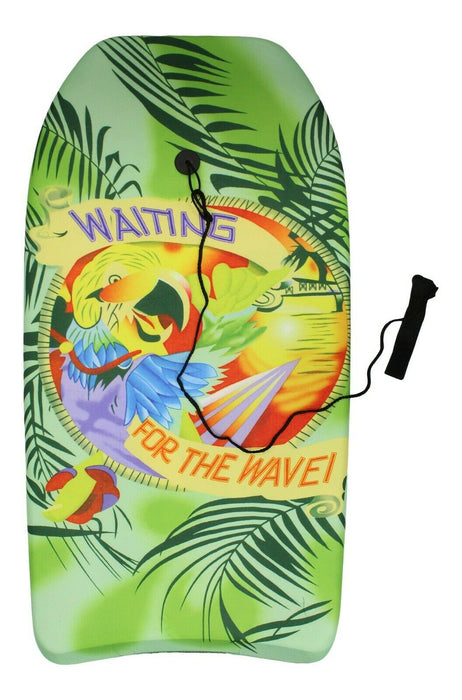 91cm Boogie Board Bodyboard Surf Board Float Kids / Adults & Leash Plug