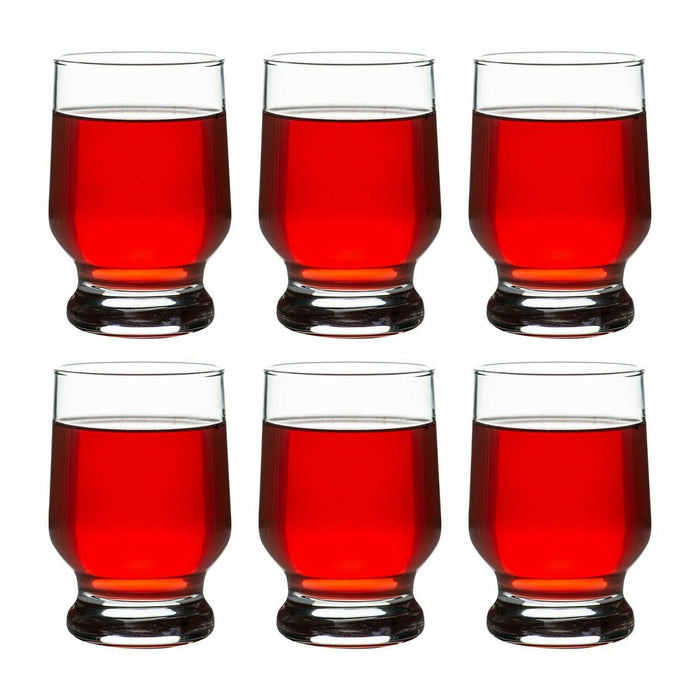 Set of 6 Drinking Glasses Footed Hiball Glass Tumblers Drinkware Set 260ml