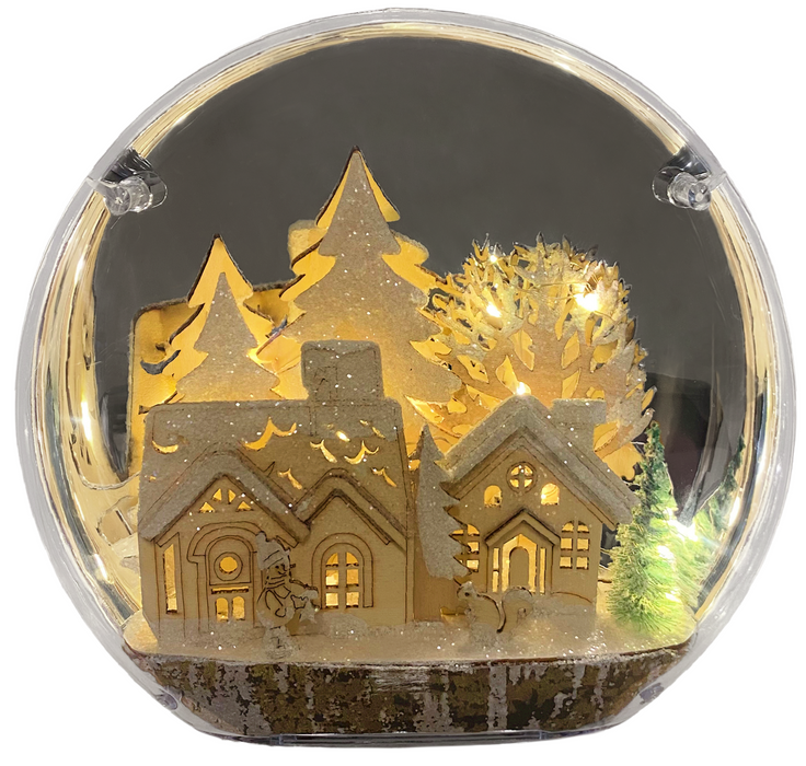 Rammento LED Snow Globe Light Up Christmas Decoration Battery