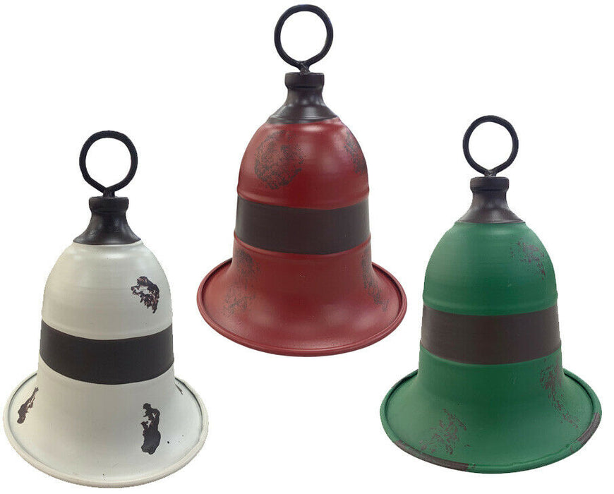 Christmas Bell Decoration With Rope Hanger Xmas Decoration Metal Bell Ornaments