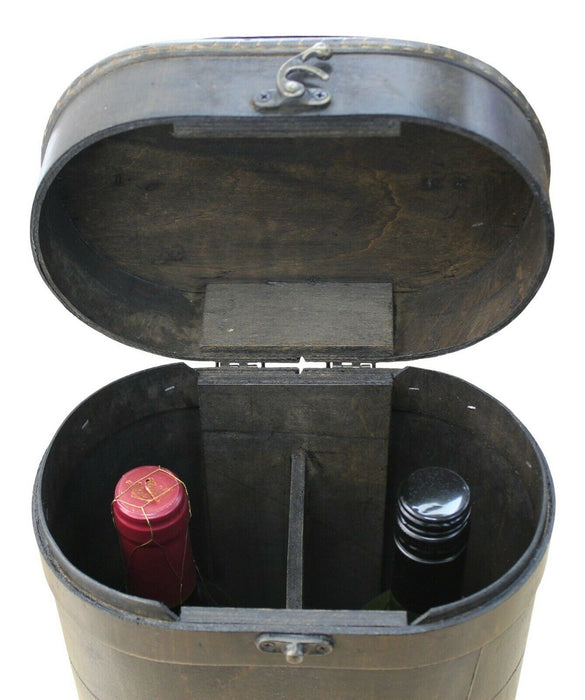 Double Wooden Wine Box Gift Box Bottle Wood Storage Holder Vintage Style