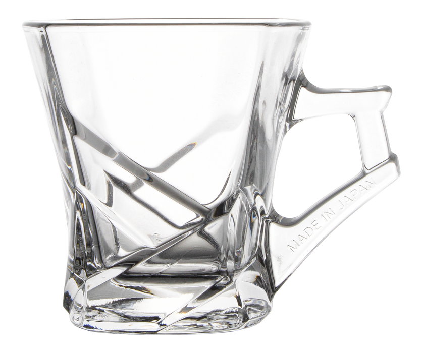 Set Of 6 Crystal Tea Mugs Glass Tea Coffee 180ml Mugs With Handles In Gift Box
