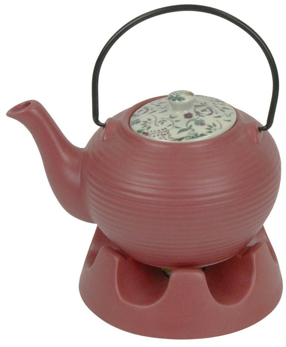 Japanese Teapot Dark Pink Striped & Teapot Warmer Ceramic Jameson & Tailor 6 Cup