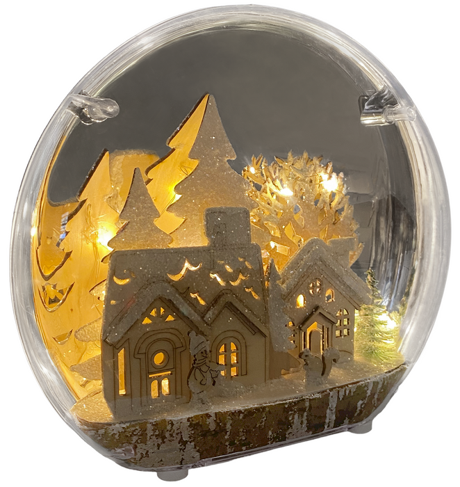 Rammento LED Snow Globe Light-Up Christmas Decoration, Battery Powered Ornament