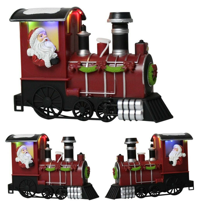 Lightup Santa Train - Multicolour LED Lights Christmas Steam Locomotive Ornament