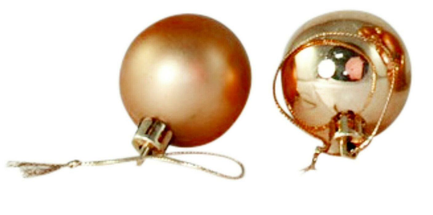 Rammento Pack of 25 Shatterproof Baubles, Gold | 25x 4cm (1.57”) Christmas Décor