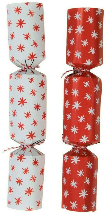12x Doodle Dashers Novelty Christmas Crackers with Games, Red & White 9" (22cm)