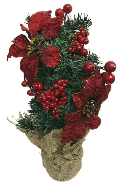 Artificial Christmas Tree In Pot With Berries Table Top Tree Ornament 46cm