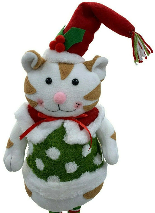 Rammento 70x26.5cm Plush Christmas Elf Cat Soft Toy Stuffed Festive Home Décor