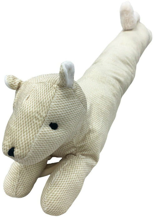 Ex Long Draught Excluder White Squirrel Weighted Door Stop Soft Draft Stop 90cm