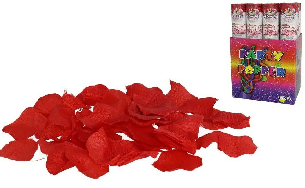 Bulk 12 x Giant Party Poppers Rose Petal Confetti Cannon Poppers Shoots 10 Meter