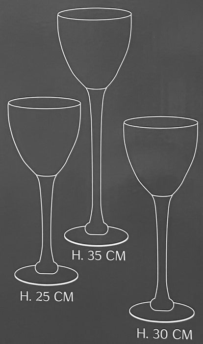 Set Of 3 Tall Glass Candle Holders Goblet Style Table Centrepiece Wedding Decor