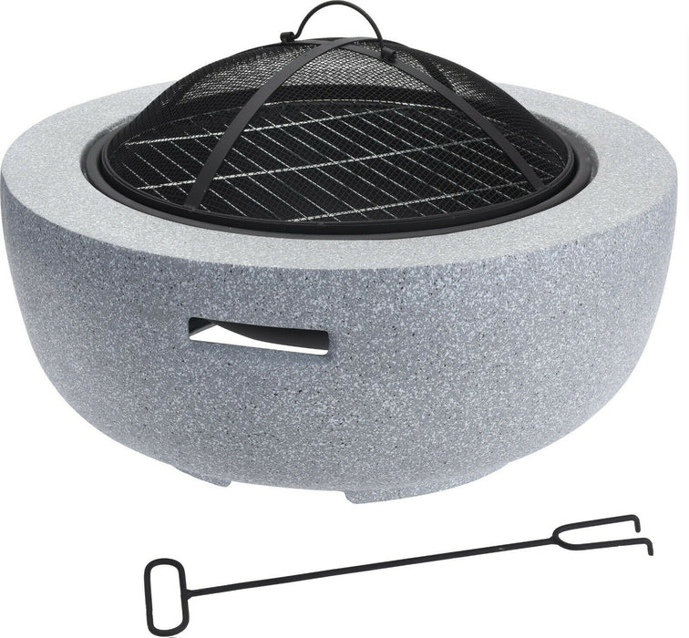 Large Fire Pit Bowl & BBQ Grill Patio Fire LARGE Outdoor Fire Pit 60cm