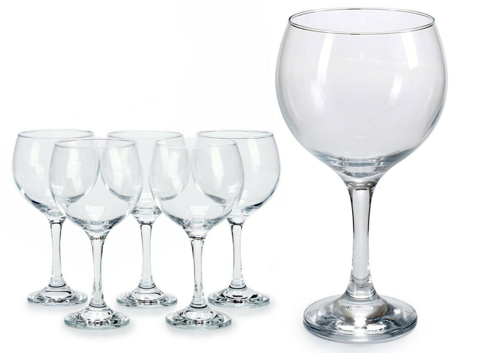 Set of 6 Cubata Burgundy Glasses - Large Wine Gin Cocktail Drinking Glass 630ml