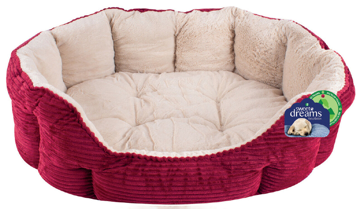 Small Dog Bed Pet Bed Round Corduroy Plush Dog Cushion Warm Fluffy Pet Basket