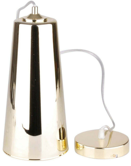 Large Gold Pendant Ceiling Light Cone Shaped 30cm Tall Metal