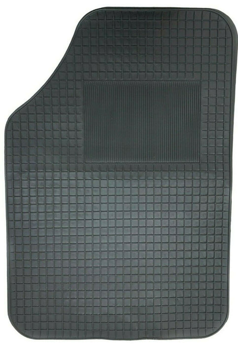 Universal Car Rubber Car Mat Set 4 Piece Black Non Slip Floor Mats Front & Back