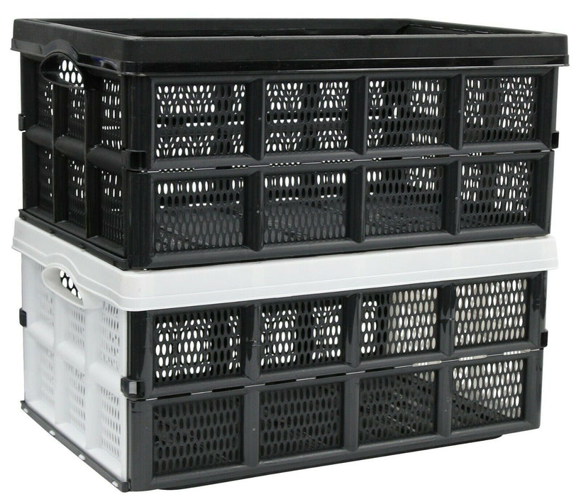 32 Litre Collapsible Crate Collapsible Strong Plastic Boxes Stackable Foldable