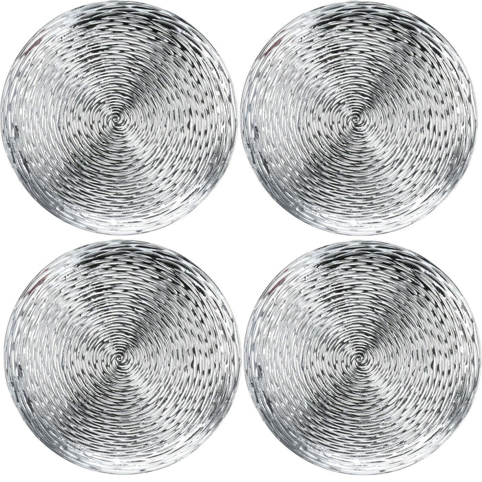 Wavy Silver Charger Plates Set 4 Of Round Christmas Dinner Plates Under Plates