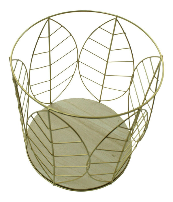 25.5cm Storage Basket Hema Metal Leaf Design Laundry Basket Magazine Stand