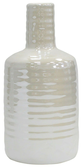 22cm Tall Bottle Gloss Vase Rippled Ceramic Bottle Flower Vase Rippled Vase