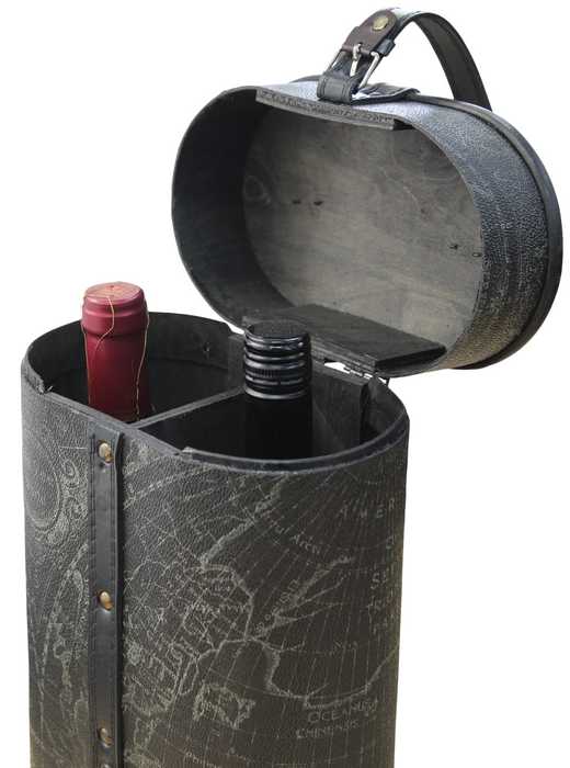 Double Wooden Wine Box Gift Box Bottle Wood Storage Holder Via Vee World Map
